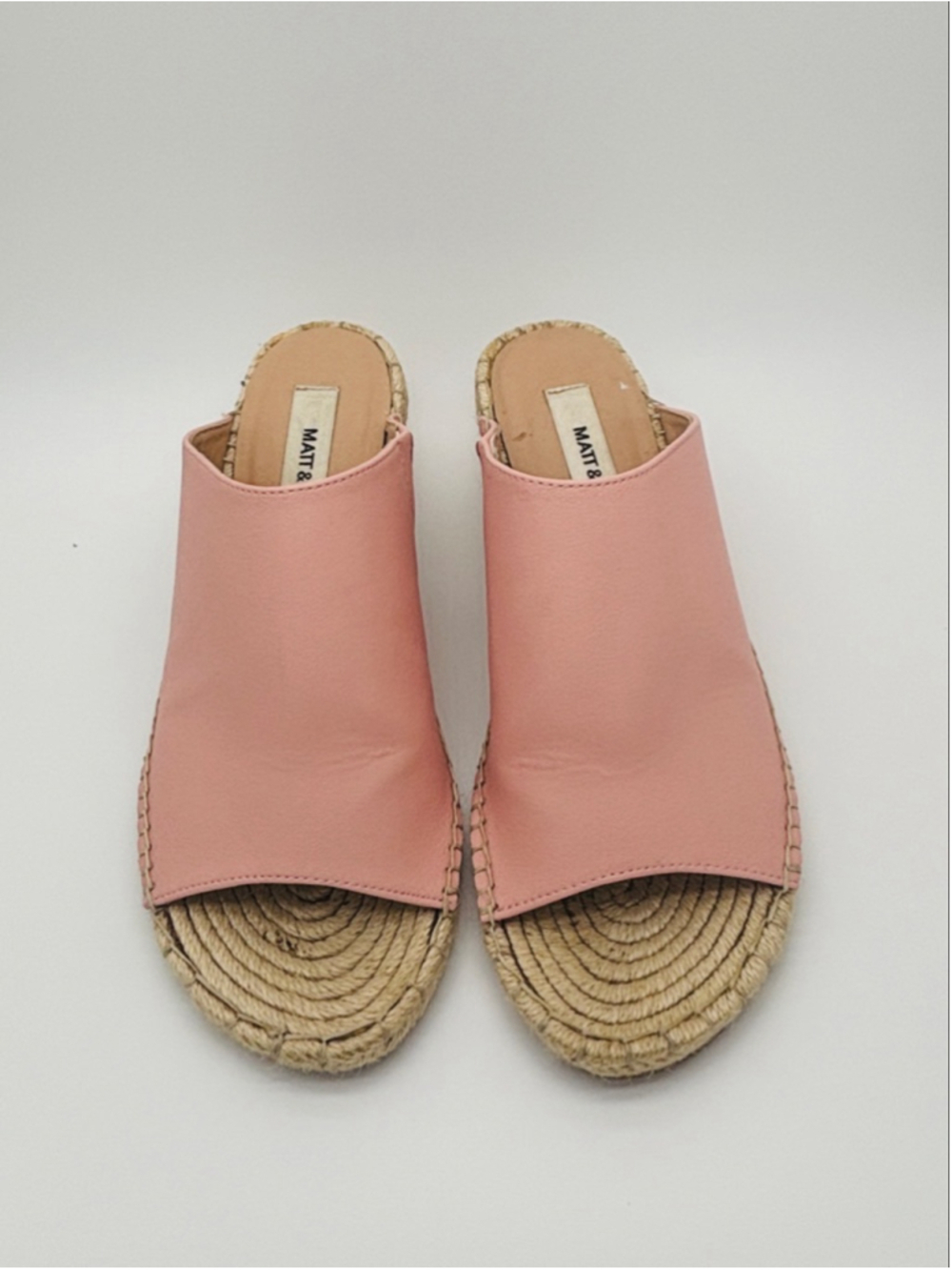 Matt & Nat Pink Aloe Low Heel Wedge Shoe Size 38 Vegan Leather